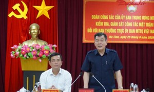 Đoàn kiểm tra của Ủy ban Trung ương MTTQ Việt Nam làm việc tại Hà Tĩnh