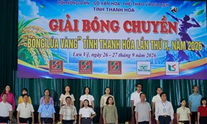 Phó Chủ tịch Trung ương Hội Nông dân Việt Nam tham dự Lễ khai mạc Giải Bóng chuyền “Bông lúa vàng” tỉnh Thanh Hóa lần thứ X năm 2026