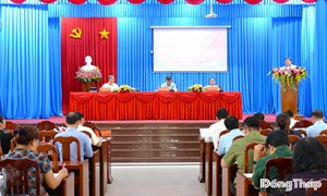Đồng Tháp: Chủ tịch Ủy ban MTTQ Việt Nam tỉnh dự Hội nghị sơ kết 9 tháng đầu năm phường Đạo Thạnh