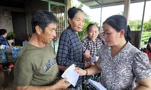 Vĩnh Long: Ủy ban MTTQ Việt Nam tỉnh thăm hỏi và tặng quà hộ dân ảnh hưởng sạt lở cồn Cái Gà