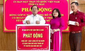 Cà Mau: Ủy ban MTTQ Việt Nam tỉnh đóng góp chăm lo Tết cho hộ dân hoàn cảnh khó khăn