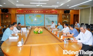 Đồng Tháp: Chủ tịch Ủy ban MTTQ Việt Nam tỉnh làm việc với Hãng phim Việt Sử 