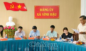 Cà Mau: Ủy ban MTTQ Việt Nam tỉnh làm việc với Mặt trận xã Vĩnh Hậu 
