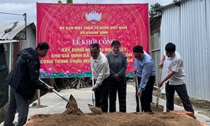 Khánh Hòa: Ủy ban Mặt trận Tổ quốc Việt Nam xã Khánh Vĩnh xây nhà Đại đoàn kết cho hộ có hoàn cảnh khó khăn