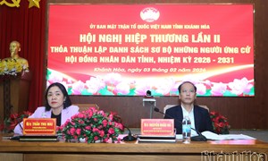 Hiệp thương lần 2 thỏa thuận lập danh sách sơ bộ 110 người ứng cử đại biểu Hội đồng nhân dân tỉnh Khánh Hòa, nhiệm kỳ 2026 - 2031