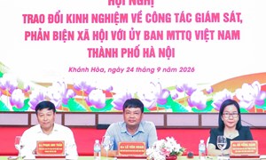 Ủy ban Mặt trận Tổ quốc Việt Nam tỉnh Khánh Hòa và TP. Hà Nội trao đổi kinh nghiệm về công tác giám sát, phản biện xã hội
