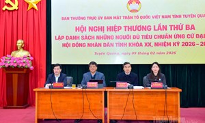 Tuyên Quang: Thống nhất danh sách 14 người đủ tiêu chuẩn ứng cử đại biểu Quốc hội khoá XVI và 101 người ứng cử đại biểu HĐND tỉnh