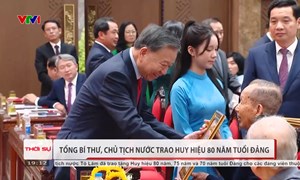 Trao Huy hiệu 80 năm tuổi Đảng tặng các đảng viên lão thành