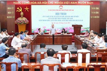 Hoàn thiện cơ sở pháp lý cho việc sắp xếp, tổ chức cơ quan Mặt trận Tổ quốc Việt Nam và các tổ chức chính trị - xã hội