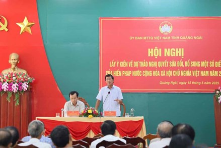 Ủy ban MTTQ Việt Nam tỉnh Quảng Ngãi lấy ý kiến về dự thảo Nghị quyết sửa đổi, bổ sung một số điều của Hiến pháp năm 2013
