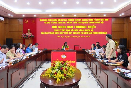 Vận hành thử bộ máy Ban Thường trực Ủy ban MTTQ và các tổ chức chính trị - xã hội thành phố Hà Nội