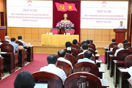 Ủy ban MTTQ tỉnh Thanh Hóa góp ý, phản biện xã hội dự thảo Báo cáo chính trị trình Đại hội đại biểu Đảng bộ tỉnh Thanh Hóa lần thứ XX