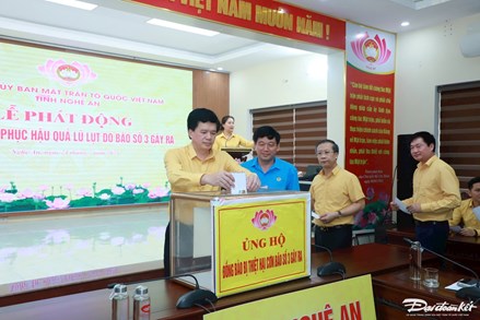 Nghệ An: Phát động ủng hộ đồng bào miền núi bị ảnh hưởng bão số 3