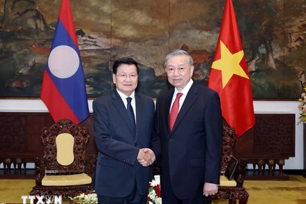 Tổng Bí thư Tô Lâm hội kiến Tổng Bí thư, Chủ tịch nước Lào
