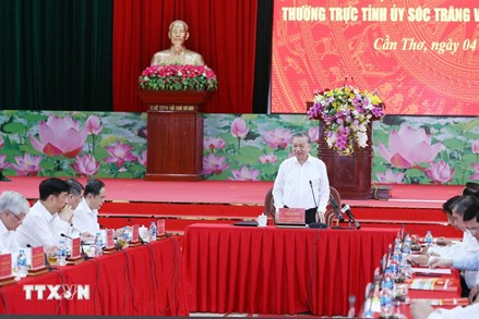 Phát biểu của Tổng Bí thư Tô Lâm tại buổi làm việc với Ban Thường vụ Thành ủy Cần Thơ, Thường trực Tỉnh ủy Sóc Trăng và Thường trực Tỉnh ủy Hậu Giang 