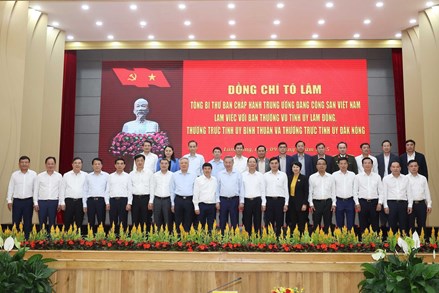 Tổng Bí thư Tô Lâm làm việc với tỉnh Lâm Đồng, Bình Thuận và Đắk Nông 