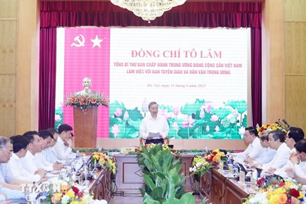 Tổng Bí thư Tô Lâm: Kết hợp hài hòa, biện chứng công tác tuyên giáo và dân vận