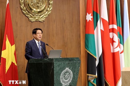 Chủ tịch nước Lương Cường thăm và phát biểu chính sách tại Liên đoàn Arab 
