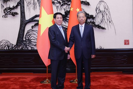 Chủ tịch nước Lương Cường hội kiến Ủy viên trưởng Nhân đại toàn quốc Trung Quốc 