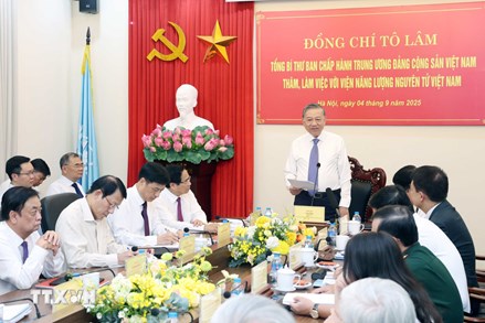 Tổng Bí thư Tô Lâm làm việc với Viện Năng lượng Nguyên tử Việt Nam