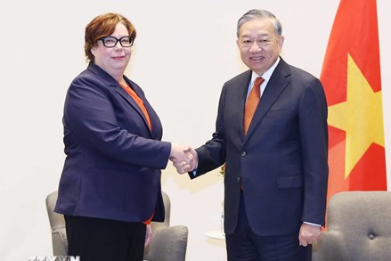 Tổng Bí thư Tô Lâm tiếp Chủ tịch Đảng Cộng sản Phần Lan Tiina Sandberg