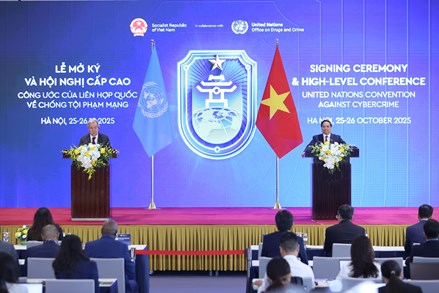 Công ước Hà Nội: Thủ tướng Phạm Minh Chính cùng Tổng Thư ký Liên hợp quốc gặp gỡ báo chí