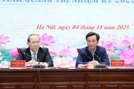 Phó Chủ tịch Hoàng Công Thủy cho ý kiến vào nội dung chuẩn bị tổ chức Đại hội đại biểu MTTQ Việt Nam tỉnh Quảng Trị lần thứ I