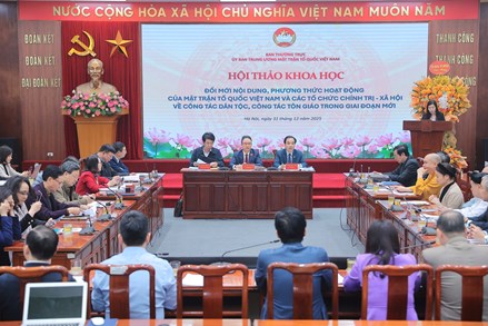 Đổi mới nội dung, phương thức hoạt động của MTTQ Việt Nam và các tổ chức chính trị - xã hội về công tác dân tộc, công tác tôn giáo trong giai đoạn mới 