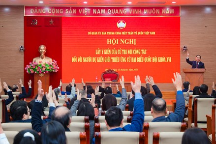 Cơ quan Ủy ban Trung ương MTTQ Việt Nam lấy ý kiến cử tri giới thiệu người ứng cử đại biểu Quốc hội khóa XVI