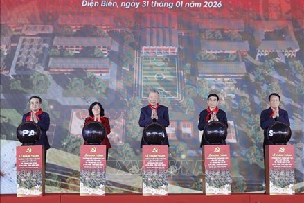 Tổng Bí thư Tô Lâm dự lễ khánh thành trường phổ thông nội trú liên cấp tại Điện Biên