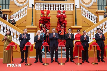 Tổng Bí thư và Chủ tịch nước dự khánh thành công trình Trụ sở làm việc Cơ quan Chủ tịch nước