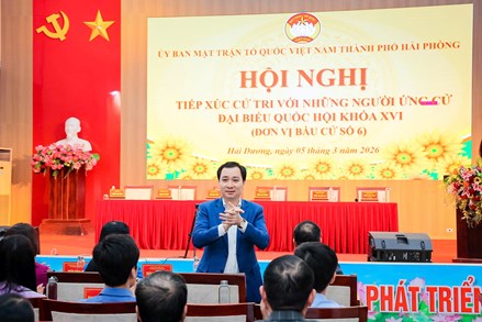 Cử tri đánh giá cao nội dung chương trình hành động của Trưởng ban Tuyên giáo Cơ quan UBTƯ MTTQ Việt Nam Vũ Văn Tiến