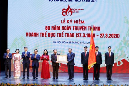 Tổng Bí thư dự Lễ kỷ niệm 80 năm Ngày truyền thống Ngành Thể dục Thể thao