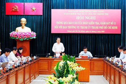 Thông qua Báo cáo kiểm tra, giám sát đối với Ban Thường vụ Thành ủy TP Hồ Chí Minh