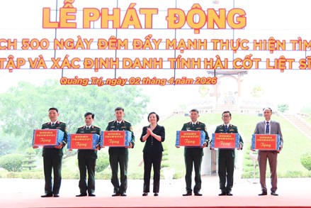 Phó Thủ tướng Phạm Thị Thanh Trà phát động Chiến dịch 500 ngày đêm tìm kiếm, quy tập và xác định danh tính hài cốt liệt sĩ