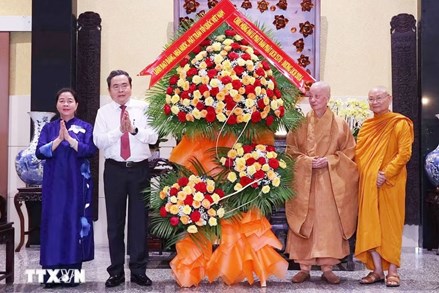 Chủ tịch Quốc hội Trần Thanh Mẫn chúc mừng Đại lễ Phật đản tại TP. Hồ Chí Minh