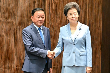 Thường trực Ban Bí thư Trần Cẩm Tú tiếp Phó Chủ tịch Chính hiệp toàn quốc Trung Quốc