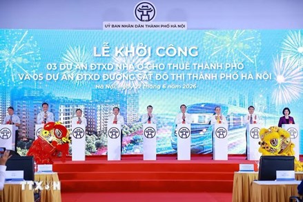 Thủ tướng dự Lễ khởi công dự án nhà ở cho thuê và đường sắt đô thị thành phố Hà Nội