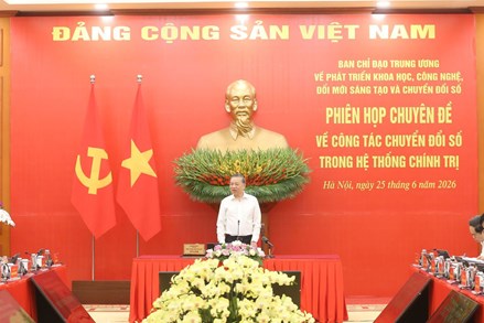 Kết luận của đồng chí Tổng Bí thư, Chủ tịch nước Tô Lâm tại Phiên họp chuyên đề về chuyển đổi số trong hệ thống chính trị