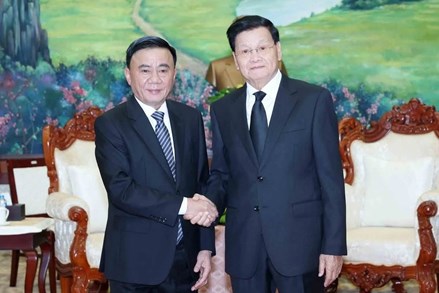 Thường trực Ban Bí thư Trần Cẩm Tú hội kiến Tổng Bí thư, Chủ tịch nước Lào