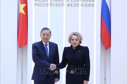 Tổng Bí thư, Chủ tịch nước Tô Lâm hội kiến Chủ tịch Hội đồng Liên bang Nga Valentina Matvienko