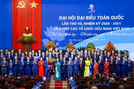 Chủ tịch Bùi Thị Minh Hoài dự Đại hội đại biểu toàn quốc Liên hiệp các tổ chức hữu nghị Việt Nam lần thứ VII, nhiệm kỳ 2026 - 2031