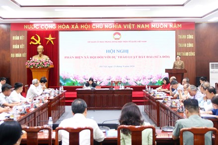 Cơ quan Ủy ban Trung ương MTTQ Việt Nam tổ chức Hội nghị phản biện xã hội đối với dự thảo Luật đất đai (sửa đổi)