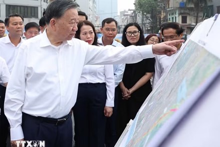 Tổng Bí thư, Chủ tịch nước Tô Lâm kiểm tra tiến độ thi công một số công trình, dự án trọng điểm của Thủ đô