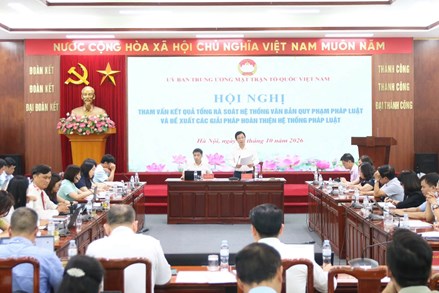 Hội nghị tham vấn về kết quả tổng rà soát hệ thống văn bản quy phạm pháp luật