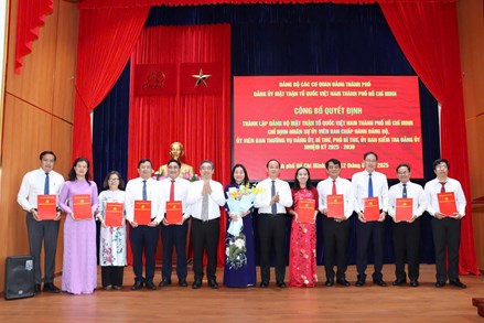 Thành lập Đảng bộ Mặt trận Tổ quốc Việt Nam thành phố Hồ Chí Mình