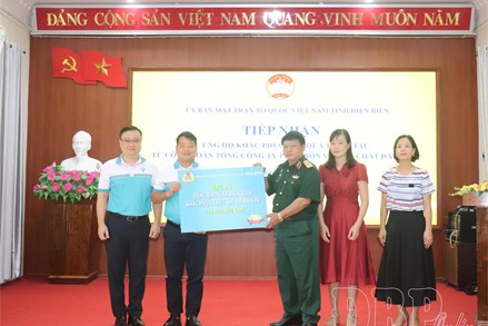 Điện Biên: Tiếp nhận 120 triệu đồng ủng hộ đồng bào bị thiệt hại do thiên tai 