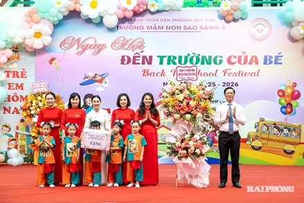 Hải Phòng: Phó Bí thư Thành ủy, Chủ tịch Ủy ban MTTQ Việt Nam thành phố dự Lễ khai giảng tại Trường Mầm non Sao Sáng 4