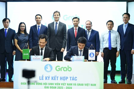 Trung ương Hội Sinh viên Việt Nam ký kết thỏa thuận hợp tác với Công ty TNHH Grab