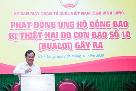 Vĩnh Long: Uỷ ban MTTQ Việt Nam tỉnh phát động ủng hộ đồng bào bị thiệt hại do cơn bão số 10 gây ra